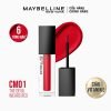 Bàng màu Son Kem lì Cushion Mattes Maybelline đỏ hồng